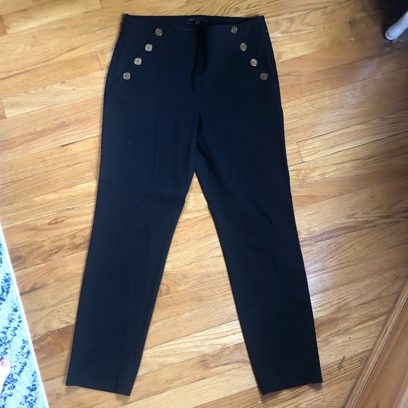 Banana Republic Pants - Banana Republic Sloan Pant, Black with Gold Button Detailing - Size 10 Long